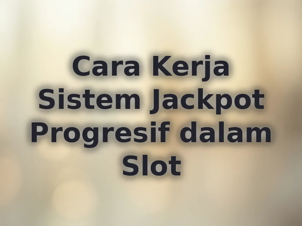Cara Kerja Jackpot Progresif